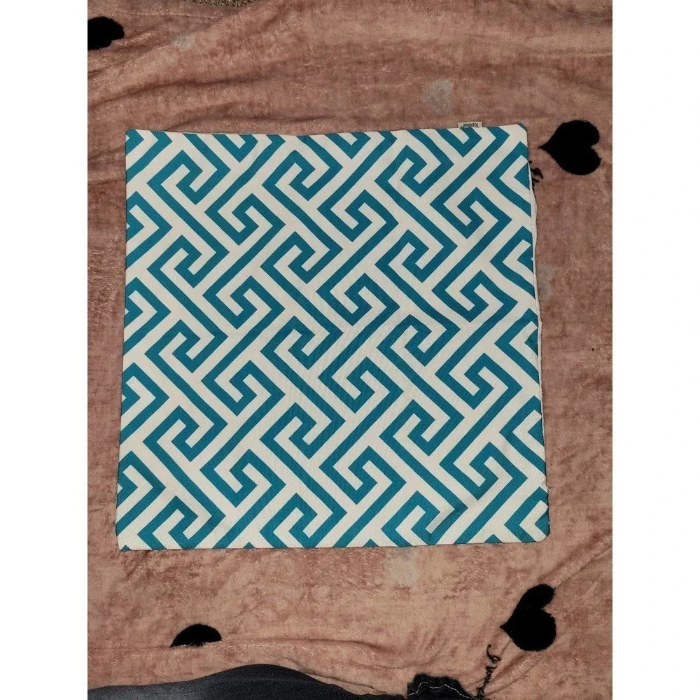 Pillow case Teal And White
